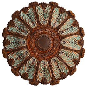 Faux patina ceiling medallion